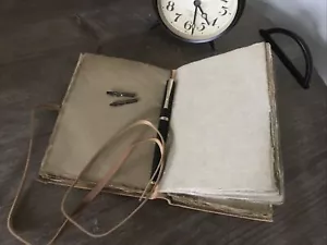 Journal Leather Notebook Vintage Books Handmade Deckle Edge Paper Leather Bound - Picture 1 of 7
