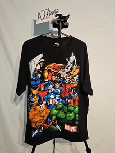 Marvel Mad Engine Superheroes Full Graphic Print Black Tee Shirt L - Bild 1 von 4