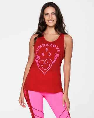 Camiseta sin mangas Zumba Love espalda retorcida - XS S L ~ Rojo fuego ~ ¡Envío gratuito! ¡Nuevo! Foto 1 de 2