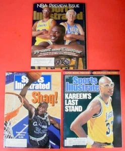 3 Sports Illustrated Magazine 1989 Kareem Abdul Jabbar 1992 Shaq 1996 Geo Mikan - Picture 1 of 20
