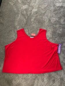 A Personal Touch Ladies Plus 6X Red Sleeveless Top Tank Cami. NWT PT 544 - Picture 1 of 3