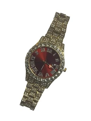 Men's Hip Hop Business Steel Band Calendar Full Drill Watch - Image 1 of 4