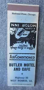 Butler Motel And Café West Monroe LA Vintage Matchbook Cubierta LC8 - Imagen 1 de 2