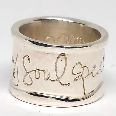 Anillo Shawn Killinger HEAR MY SOUL TALK Plata Esterlina Milor Italia Banda talla 7.5 Foto 1 de 4