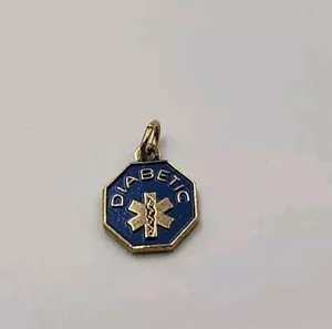 Vintage Diabetiker Charm Anhänger Medaille Vintage - Bild 1 von 3