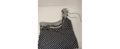 Traje de baño OP Top Un hombro Lunares Negro Blanco Tankini Volantes XL 15/17 (F1) Foto 1 de 4