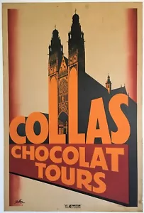 Great Original Art Deco style 1930 Poster Chocolat Collas - Bild 1 von 1