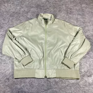 Vtg Izod Hooded Jacket Adult Large Green Full Zip Windbreaker Lightweight Nylon - Picture 1 of 13