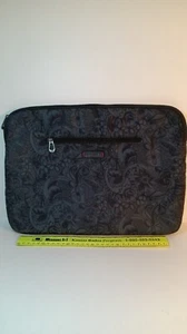 SAKROOTS LAPTOP COMPUTER SLEEVE CASE BAG, Black and Gray w/ Zipper, 14"x10" - Picture 1 of 14