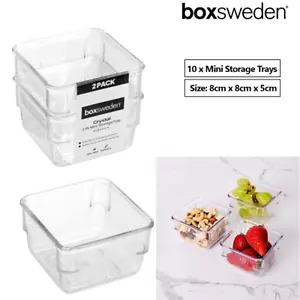 10 x Mini Clear Plastic Storage Tray Plastic Home Organiser Container Table Box - Picture 1 of 4