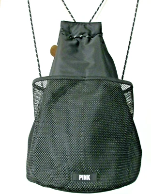 VICTORIA'S SECRET розовый черный на шнурке рюкзак VS легкая сумка с Ярлыками - Изображение 1 из 4