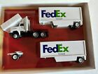 Winross 1/64th Scale FedEx Ground Double Trailers  Drop Deck Pup Trailers w/ Box