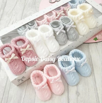 SPANISH OWN BRANDED Baby Knitted Spanish Booties Size 0-3mth
