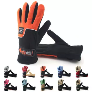 Winter Thermal Gloves Warm Fleece Cycling Driving Motorcycle Windproof Mittens - Picture 1 of 22