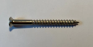 Linsensenkkopf-Holzschrauben Schlitz DIN 95 Messing vernickelt 4,5 x 50 10 Stück - Bild 1 von 1