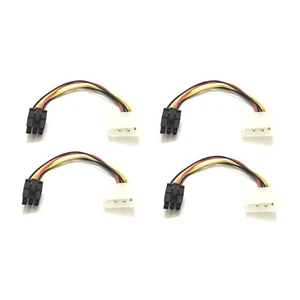 4PCS 20cm Molex 4 -6 Pin PCI-Express Video Card Power Converter Adapter Cable - Picture 1 of 9