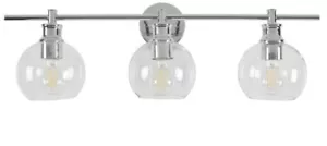 Rhea Designs Light Fixture 3-Light Chrome Vanity Light with Clear Glass - Bild 1 von 5