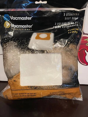 Bolsas de filtro de polvo de vacío seco estándar estándar Vacmaster de 4-5 galones DVB45 3 unidades Foto 1 de 2