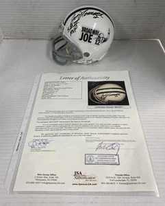 RARE Jets Broadway Joe Namath Autographed Mini Helmet Super Bowl III MVP Inscrib - Picture 1 of 9