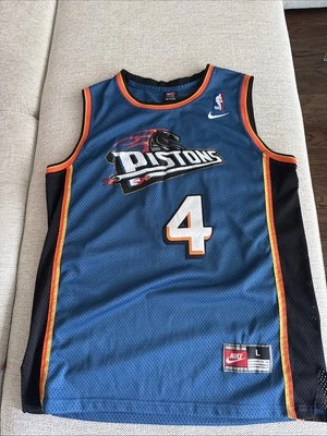 Vintage Nike NBA Joe Dumars #4 Detroit Pistons Basketball Jersey Sz L - Image 1 of 4