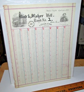 1873, OIL RUNS, I. BEAM & SON, GAUGERS, BRADFORD, PARKER'S CITY, PA, ENGRAVED - Picture 1 of 2