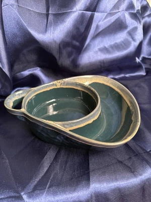 Tazón de sopa de gres con bolsillo lateral y mango LTD materias primas verde azulado nuevo otro Foto 1 de 4