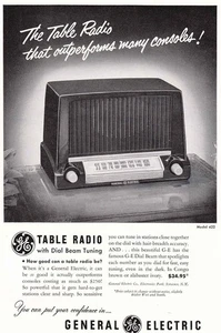 General Electric 1951: radio da tavolo pubblicità stampa d'epoca - Foto 1 di 1