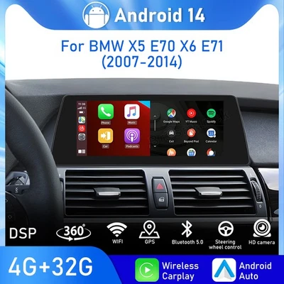 10.25" Android 14 Autoradio Für BMW X5 E70 X6 E71 CCC CarPlay 4+32GB WiFi DAB+ - Bild 1 von 4