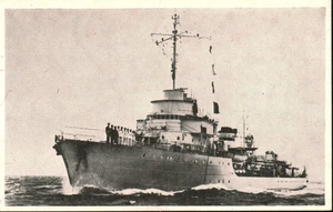 Original Postcard 1943 WW2 FFNF - A Sloop Leaving Harbour France Libre (502267) - Bild 1 von 2