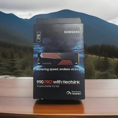 Samsung 990 PRO 2TB M.2 NVMe SSD w/ Heatsink PCIe 4.0 MZ-V9P2T0CW New Sealed - Image 1 of 2