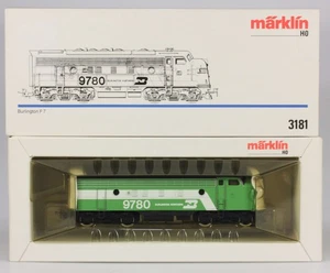 Marklin HO #3181 Burlington Northern F7A Diesel Loco, nuovo con scatola, 1989 t0 1995 - Foto 1 di 1