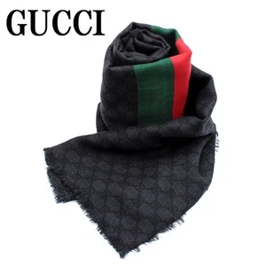 【NUEVO】Gucci gg línea jerez manta estola bufanda bufanda negro rojo verde caja de lana - Imagen 1 de 6