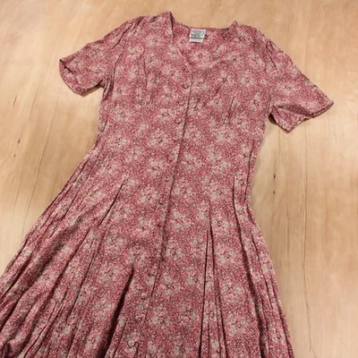 LAURA ASHLEY ditsy floral rayon a-line maxi dress 10 tag vtg 80s 90s cottagecore - Image 1 of 4