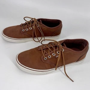 Vans Herren Atwood Turnschuhe Braun Leder Größe 9,5 Skater Sportschuhe EUC - Bild 1 von 12