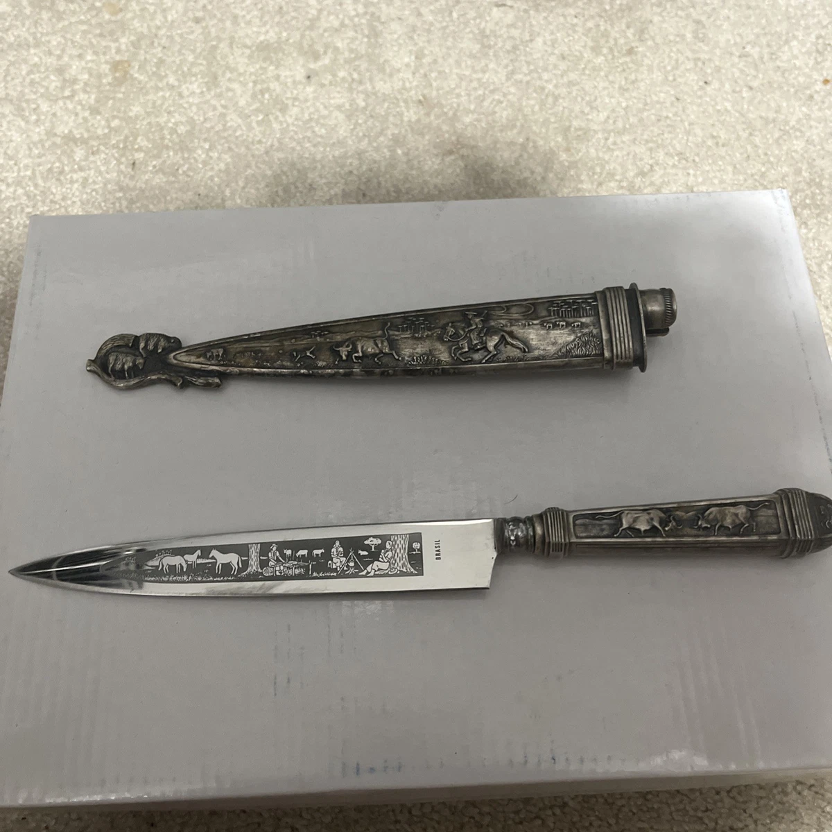 Gaucho Knife In Collectible Vintage Factory Manufactured Fixed