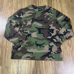Polo Ralph Lauren camicia uomo XL mimetica mimetica manica lunga tasca girocollo - Foto 1 di 8