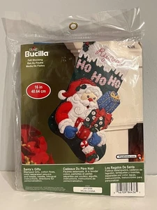 Bucilla Plaid Filzstrumpf Kit 16 Zoll Santa Ho Ho #86436 Neu aus altem Lagerbestand - Bild 1 von 8