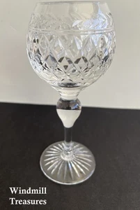 LARGE CRYSTAL BULB STEM HOCK WINE GLASS CUT DETAIL - GREAT CONDITION - Picture 1 of 5
