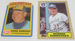 Milwaukee BREWERS George Bamberger LOT of Two (2) MLB Baseball Cards - Picture 1 of 3