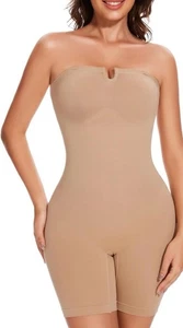 Trägerloser Shapewear Body für Damen U Ausschnitt Bauch Kontrolle Po Lifter SMALL - Bild 1 von 5