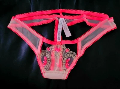 S VICTORIAS SECRET VS DREAM ANGELS BORDADO FLORAL TIRAS TANGA PANTY S Foto 1 de 3