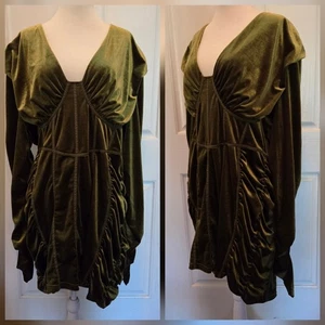Neu Fairy Grunge gerafftes Korsett Bodycon Kleid Pretty Little Thing Größe 18 Schraubenschlüssel - Bild 1 von 8