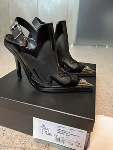 Versace Pumps, Stiefelette, Absatz Schuhe, Schwarz, Gr. 38 , Absatzhöhe 10 cm - Bild 1 von 11