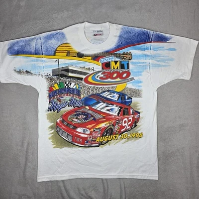 Camisa vintage CMT 300 XL New Hampshire Speedway NASCAR Racing 1998 doble cara Foto 1 de 4