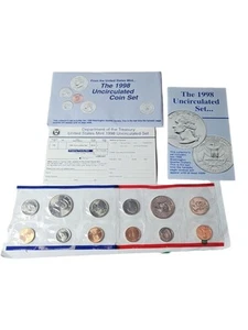 1998 Uncirculated Coin Set U.S Mint Original Government Packaging OGP - Picture 1 of 3