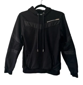 LES HOMMES Boys' Black on Black Chevron Front Hoodie- Size 14 Youth - Picture 1 of 11