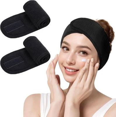 LADES Spa Facial Headband for Women – Soft Terry Cloth with Adjustable Hook and Loo