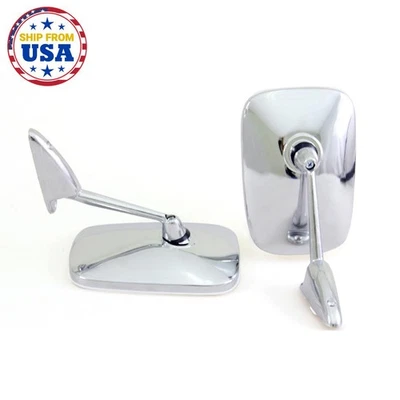 CHEVROLET CHEVY II NO VA SS 350 CHROME DOOR MIRROR NEW PAIR 2PIECES 1961 62-1979 - Imagem 1 de 4