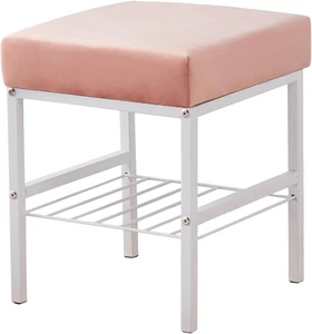 Sgabello Vanity poggiapiedi velluto sgabello ottomano quadrato panca ottomana moderno Dressi - Foto 1 di 12