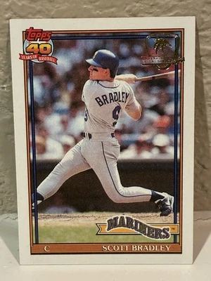 1991 Topps Desert Shield Baseball #38 Scott Bradley Seattle Mariners NRMT C - Image 1 of 2